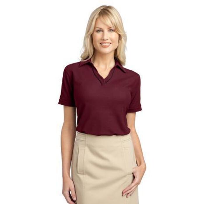 Ladies Silk Touch™ Piped Polo Thumbnail