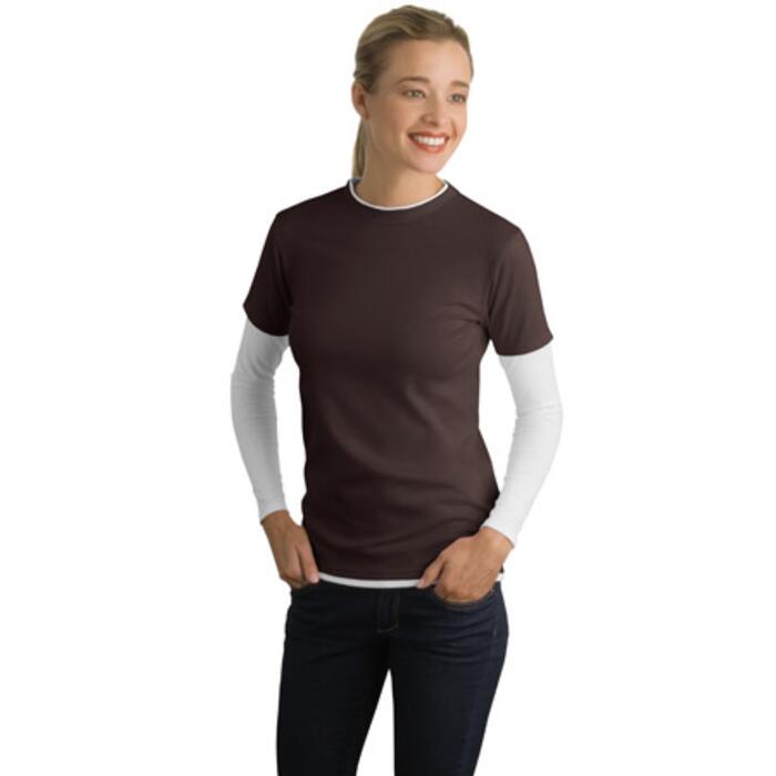 Ladies Long Sleeve Double Layer T Shirt Thumbnail