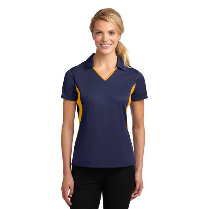Ladies Side Blocked Micropique Sport Wick® Polo Thumbnail