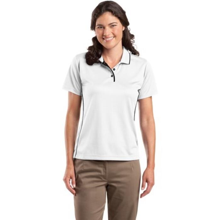 Ladies Dri Mesh® Polo with Tipped Collar and Piping Thumbnail