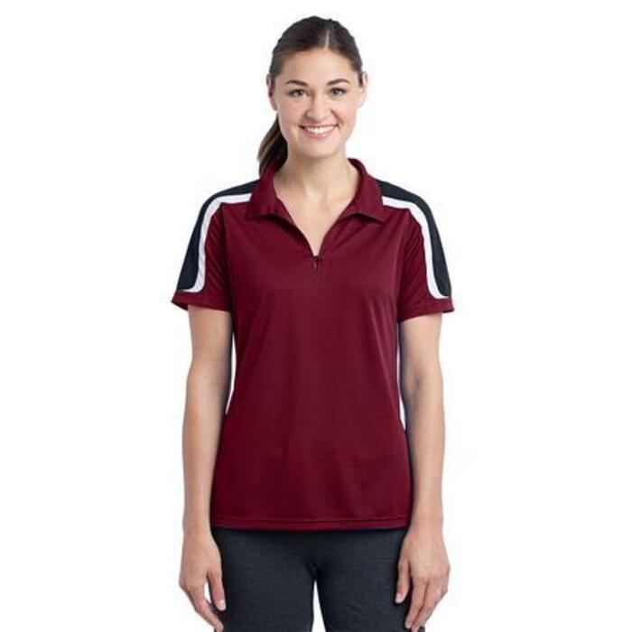 Ladies Tricolor Shoulder Micropique Sport Wick® Polo Thumbnail