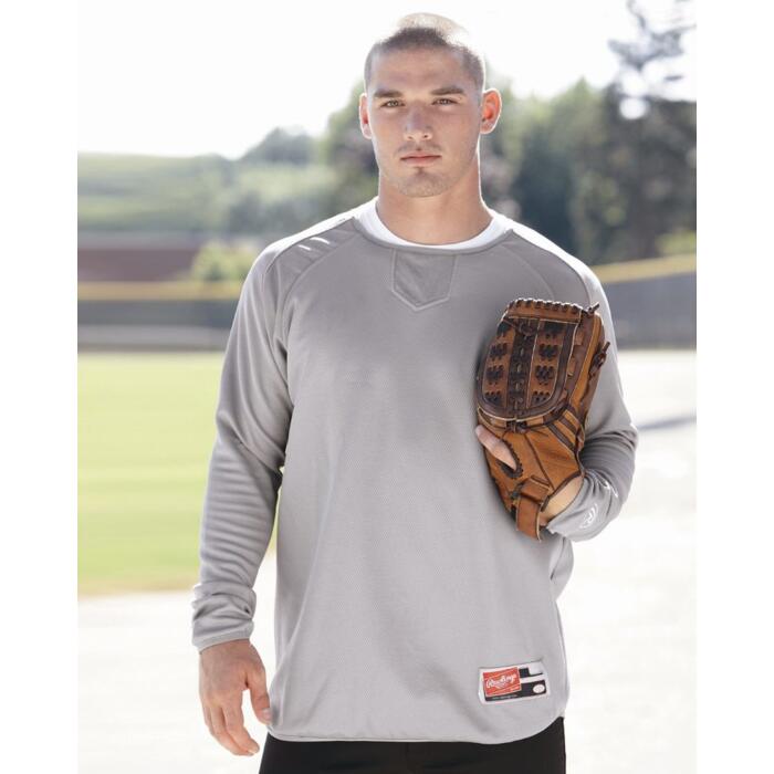 Long Sleeve Flatback Mesh Fleece Pullover Thumbnail