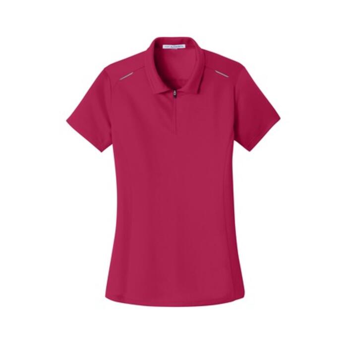 NEW Port Authority® Ladies Pinpoint Mesh Zip Polo Thumbnail