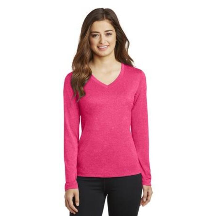 Ladies Long Sleeve Heather Contender ™ V Neck Tee Thumbnail