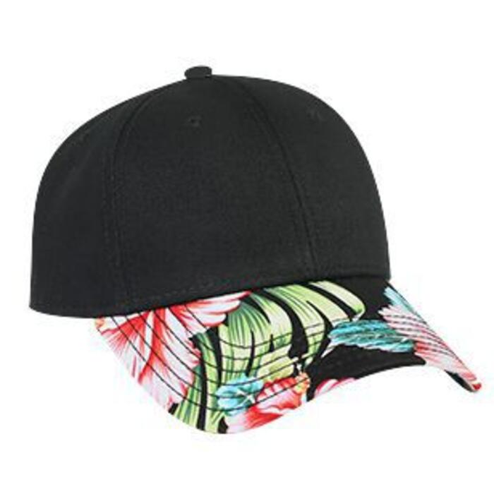 HAWAIIAN PATTERN VISOR SUPERIOR COTTON TWILL SIX PANEL LOW PROFILE BASEBALL CAP Thumbnail