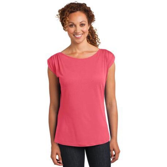 Ladies Modal Blend Gathered Shoulder Tee Thumbnail