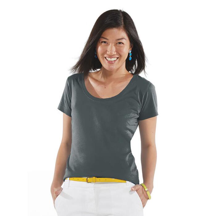 Ladies' Scoop Neck Fine Jersey T-Shirt Thumbnail