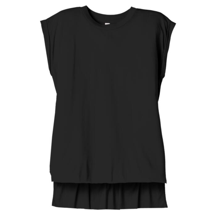 Women's Flowy Muscle Tee With Rolled Cuffs Thumbnail