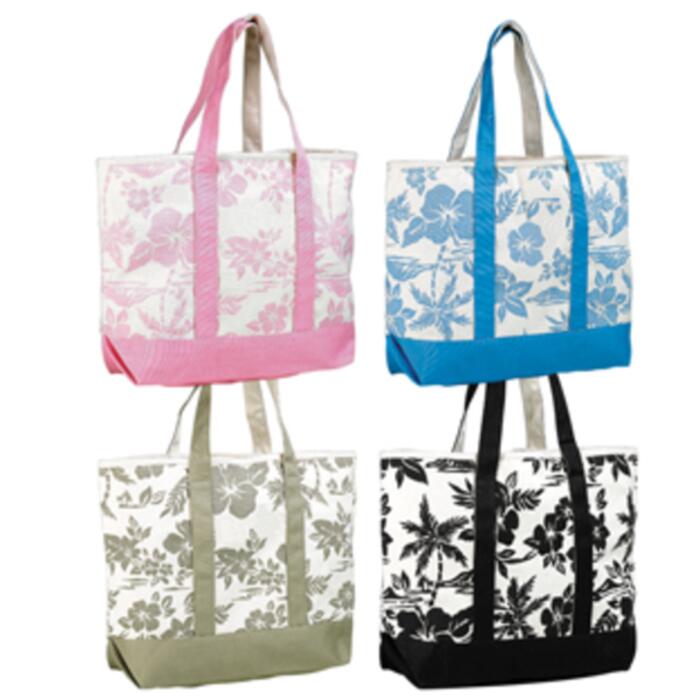 Canvas Flower Print Tote Bag Thumbnail