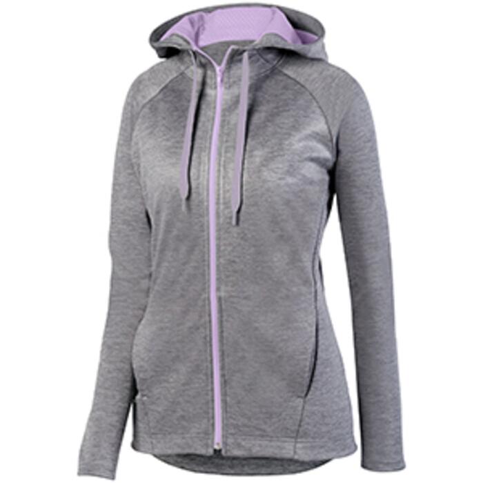Ladies' Zoe Tonal Heather Full Zip Hoodie Thumbnail