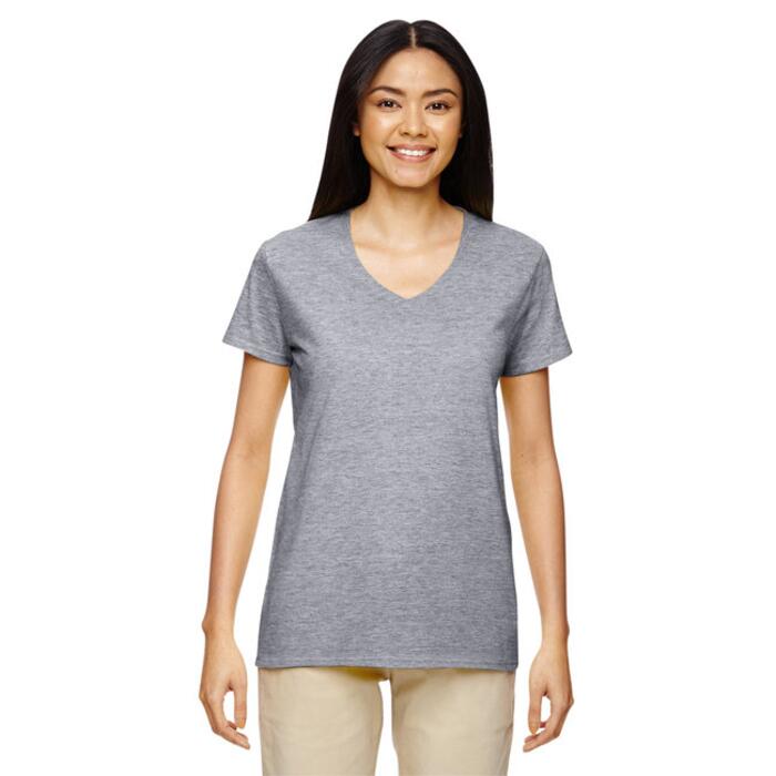 Ladies'   Heavy Cotton™ 5.3 oz. V-Neck T-Shirt Thumbnail