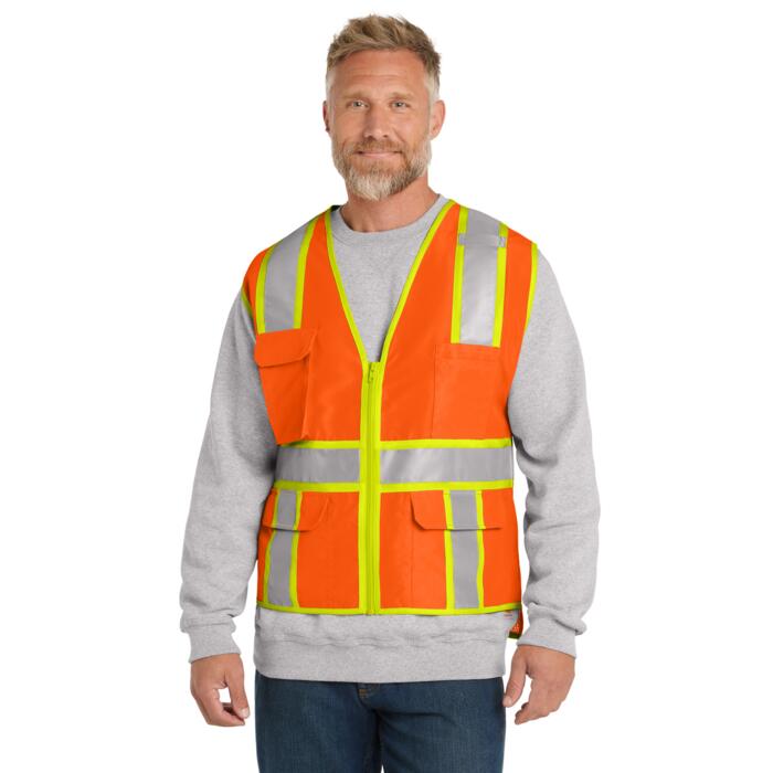 ® Ansi 107 Class 2 Surveyor Zippered Two Tone Vest Thumbnail