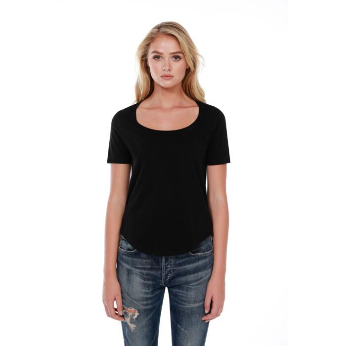 Ladies' 3.5 oz., 100% Cotton U-Neck T-Shirt Thumbnail